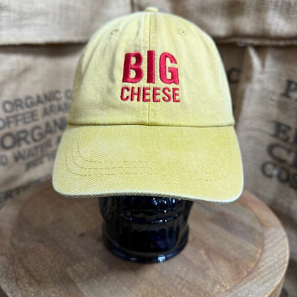 Adams Other - Adams Murrays Big Cheese Yellow Leather Strapback Hat Cap Adult